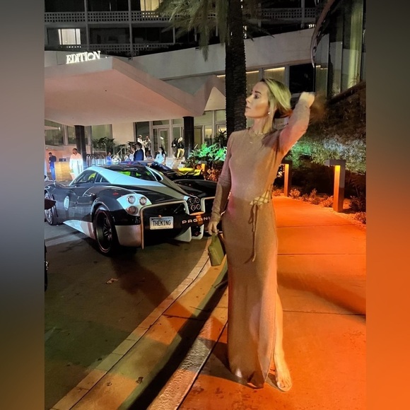 REFORMATION NWT Kinsey Knit Dress in Pink Sparkle S - Picture 6 of 14